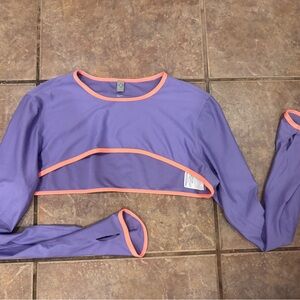 Nike Purple Dri-FIT Super Crop Top with Coral Trim